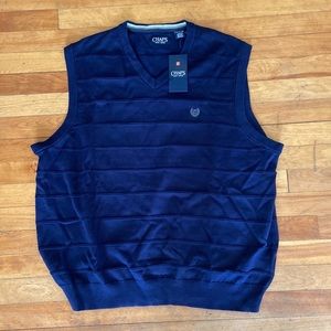 Chaps mens Cotton V Neck Sweater Vest 2XL Navy Blue NWT